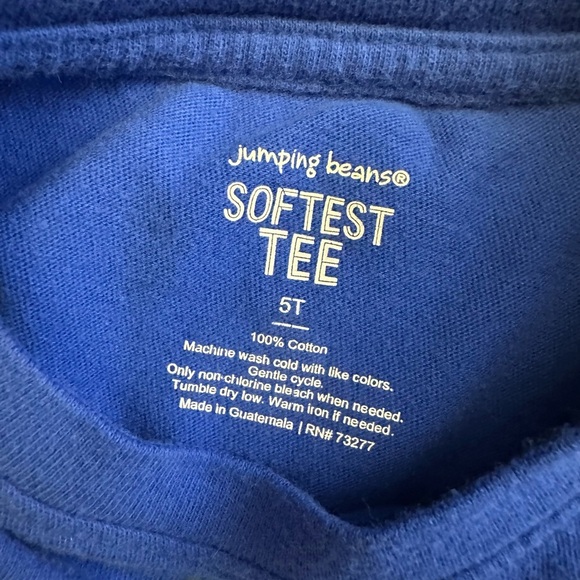 Jumping Beans Long Sleeve Tees Blue and Cream - Picture 6 of 7